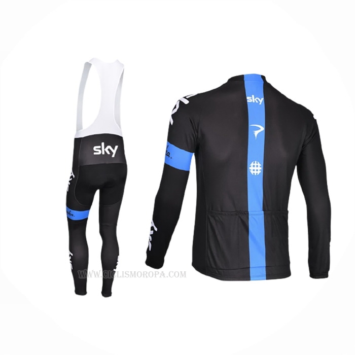 2013 Ropa Ciclismo Sky Azul Negro Mangas Largas y Culotte Lunga